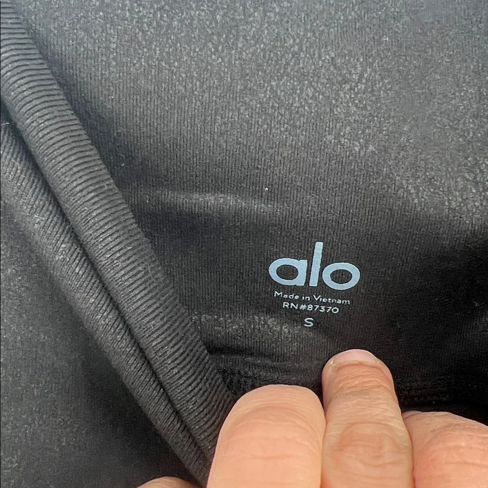 Alo Yoga High Waisted Moto Leggings Black SizeSmall Faux Leather Mesh Panels